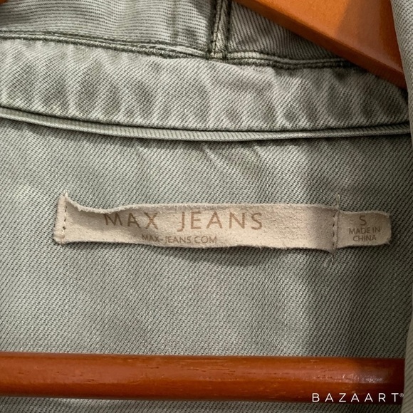 Max Jeans Drape Front Jacket in Olive Green Size M - Picture 5 of 6